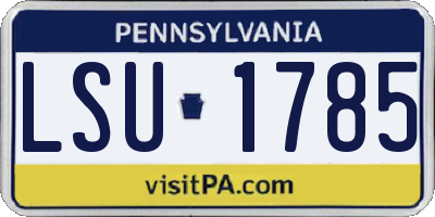 PA license plate LSU1785