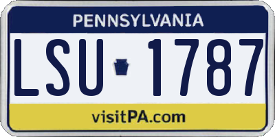 PA license plate LSU1787