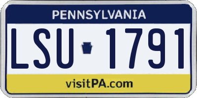PA license plate LSU1791