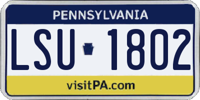 PA license plate LSU1802