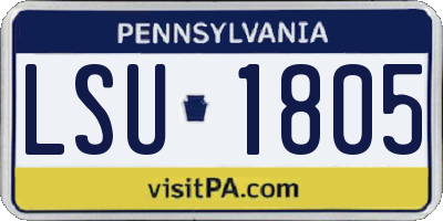 PA license plate LSU1805