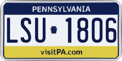 PA license plate LSU1806
