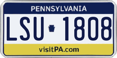 PA license plate LSU1808