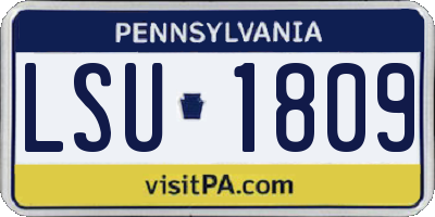 PA license plate LSU1809