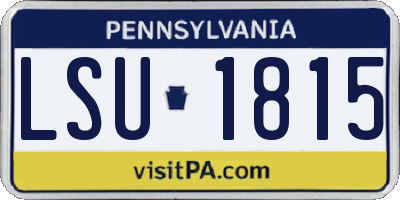 PA license plate LSU1815