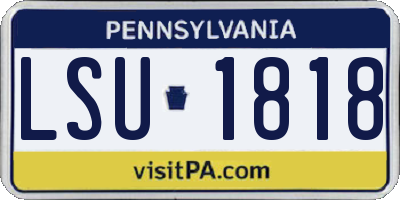 PA license plate LSU1818