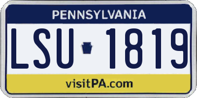 PA license plate LSU1819
