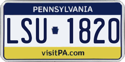 PA license plate LSU1820