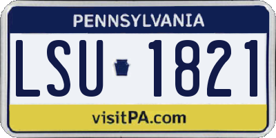 PA license plate LSU1821