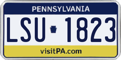 PA license plate LSU1823