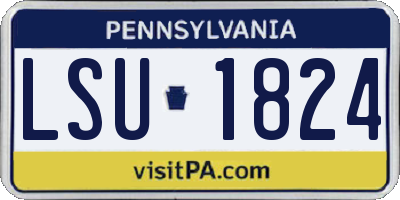 PA license plate LSU1824