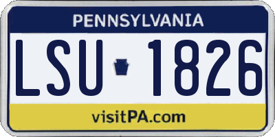 PA license plate LSU1826