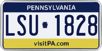 PA license plate LSU1828