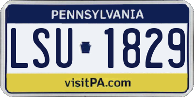 PA license plate LSU1829