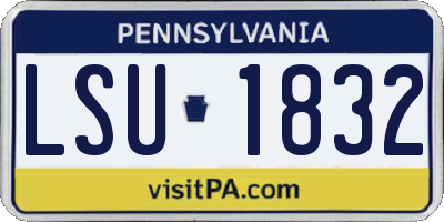 PA license plate LSU1832