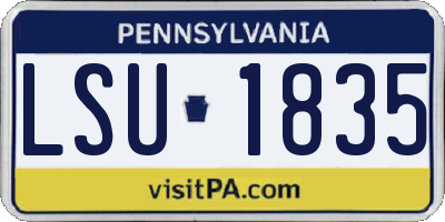 PA license plate LSU1835