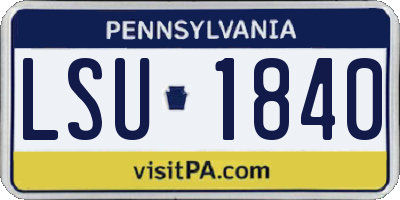 PA license plate LSU1840