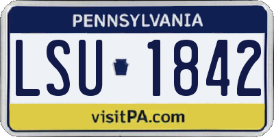 PA license plate LSU1842