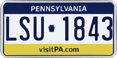 PA license plate LSU1843