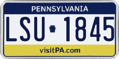 PA license plate LSU1845