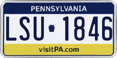 PA license plate LSU1846