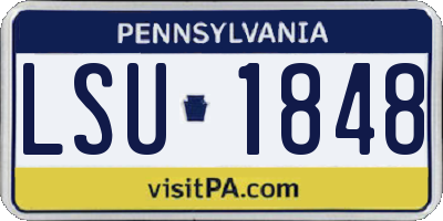 PA license plate LSU1848