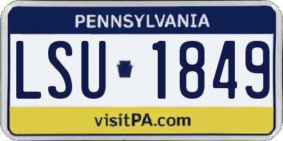 PA license plate LSU1849