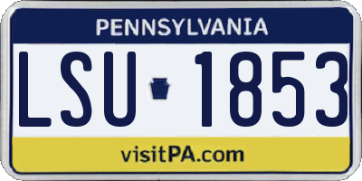 PA license plate LSU1853