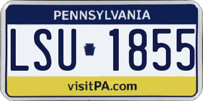 PA license plate LSU1855