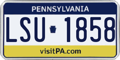 PA license plate LSU1858