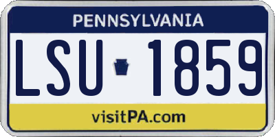 PA license plate LSU1859