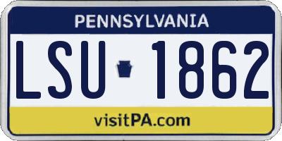 PA license plate LSU1862