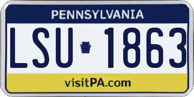 PA license plate LSU1863