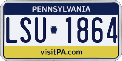 PA license plate LSU1864