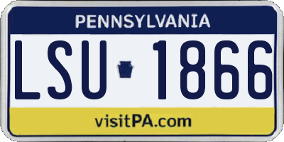 PA license plate LSU1866