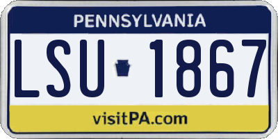 PA license plate LSU1867