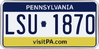 PA license plate LSU1870