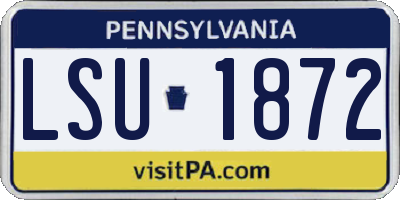 PA license plate LSU1872
