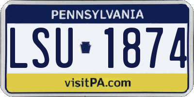 PA license plate LSU1874