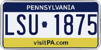 PA license plate LSU1875