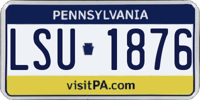 PA license plate LSU1876