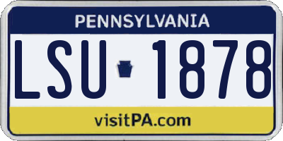 PA license plate LSU1878