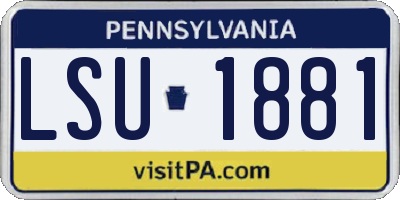 PA license plate LSU1881
