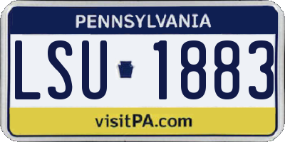 PA license plate LSU1883