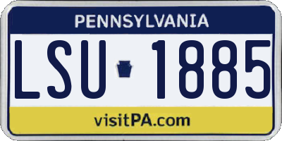 PA license plate LSU1885