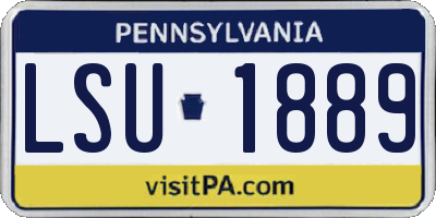 PA license plate LSU1889