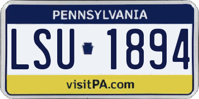 PA license plate LSU1894