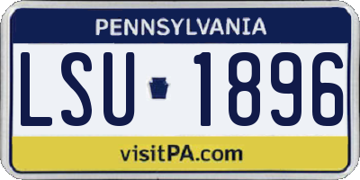 PA license plate LSU1896