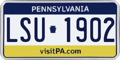 PA license plate LSU1902
