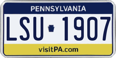 PA license plate LSU1907